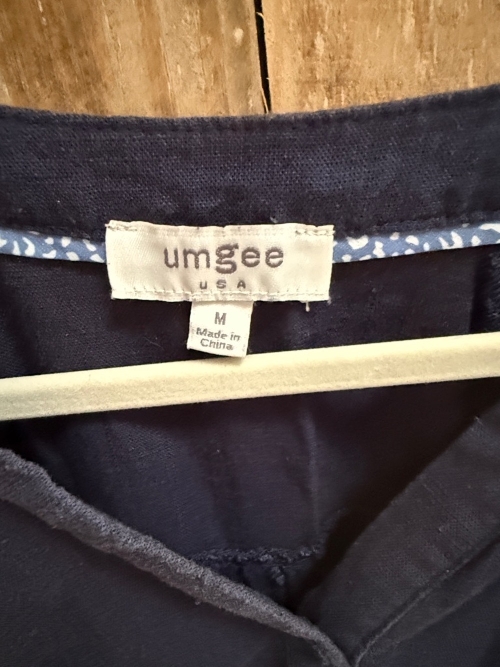Umgee Navy Embroidered Blouse with Floral Sleeves - Picture 2 of 7